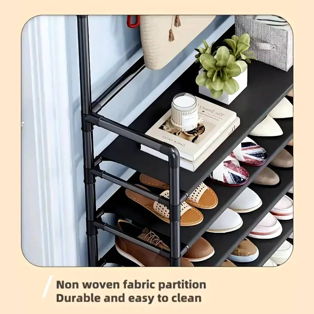 Multifunctional Shoe and Hat Rack, Freestanding Coat Rack with Storage for Home