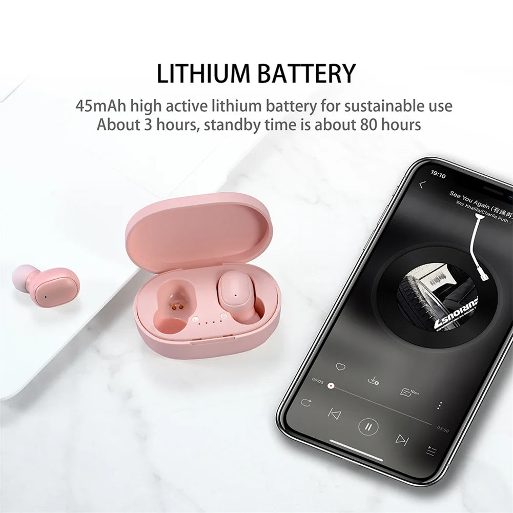 A6s Tws Earphones Wireless Bluetooth-compatible Headset Stereo Fone Sports Earbuds Compatible For Xiaomi Huawei Iphone