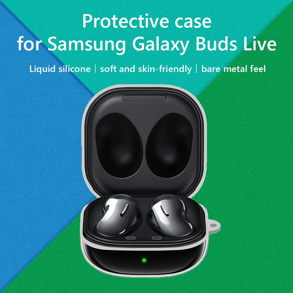 Soft Silicone Case For Samsung Galaxy Buds 2 Live Protective Case for Galaxy Buds 2 Pro Wireless Earphone Headset Case WithHook