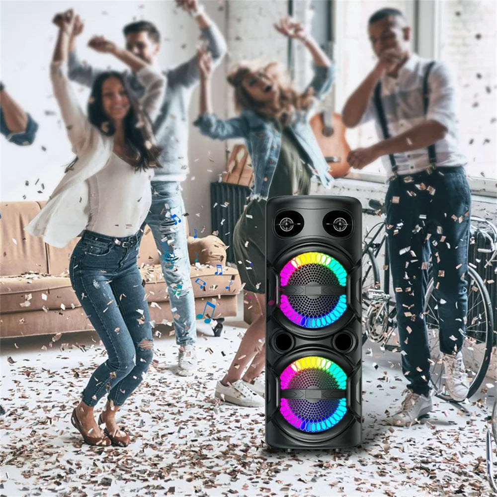 3000W Portable Bluetooth Speaker Sub woofer Heavy Bass Sound System Party Dj Rechargeable Led Light Loud Speaker
