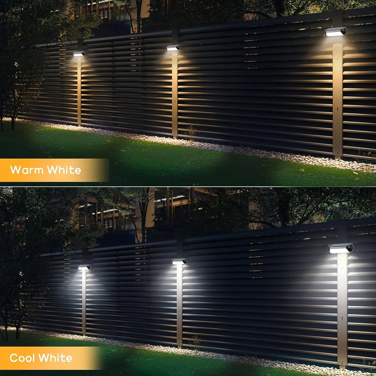 Luces LED solares para escalones con 2 modos de iluminación: mayor duración de la batería, compactas y duraderas, IP65 a prueba de agua para escaleras, cercas y paredes