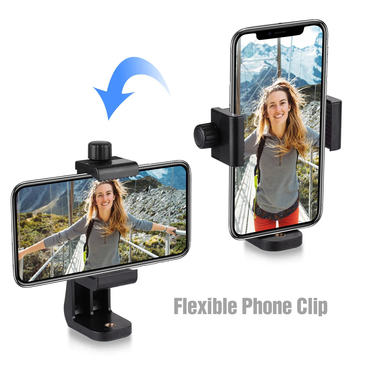 54-in Extendable Selfie Stick Tripod Stand Aluminum Alloy with Phone Holder Sports Camera Mount Adapter Remote Shutter