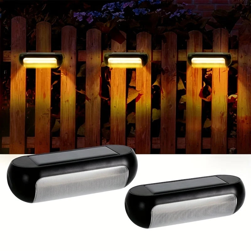Luces LED solares para escalones con 2 modos de iluminación: mayor duración de la batería, compactas y duraderas, IP65 a prueba de agua para escaleras, cercas y paredes