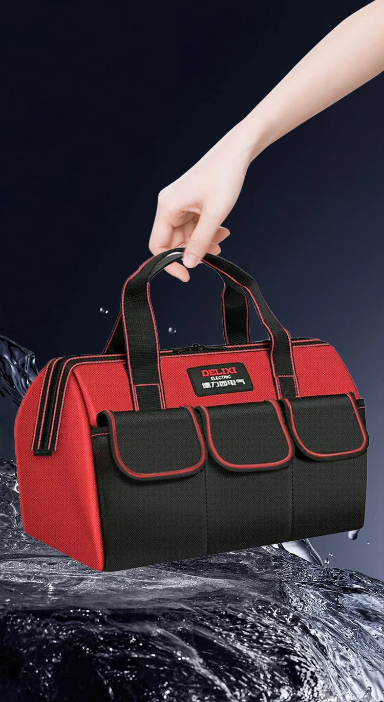 DELIXI ELECTRIC Soft-soled  Bag of Three, Multi-pocket Wide-Mouth Tool Handbag, Home Storage, With Adjustable Shoulder Strap