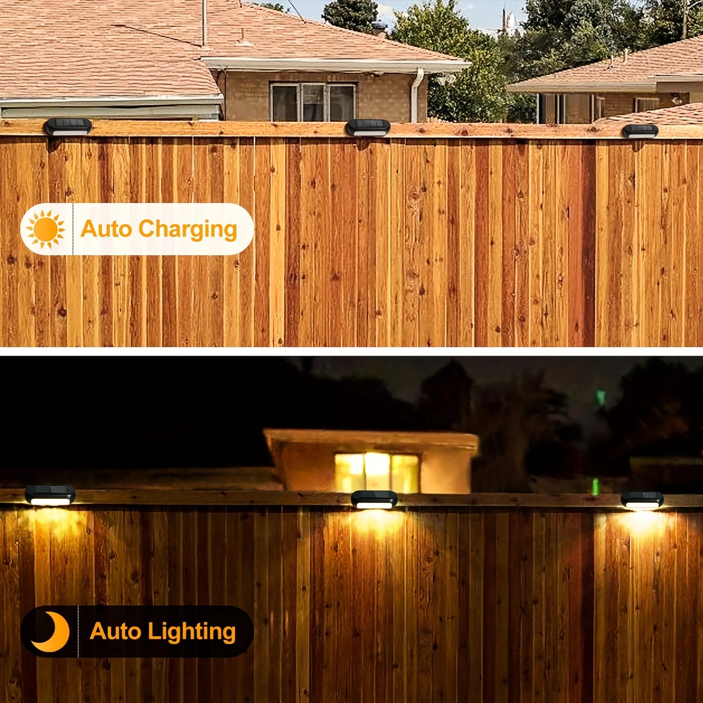 Luces LED solares para escalones con 2 modos de iluminación: mayor duración de la batería, compactas y duraderas, IP65 a prueba de agua para escaleras, cercas y paredes