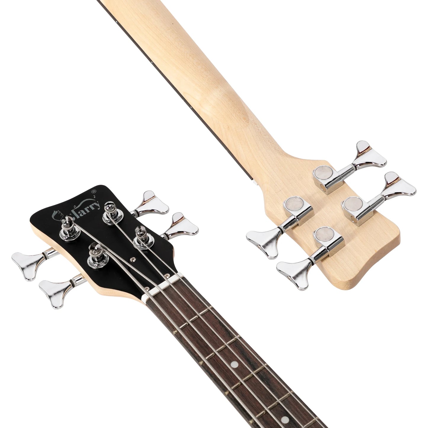 Glarry GW101 36 Zoll kleiner E-Bass mit Mahagoni-Korpus, SS-Tonabnehmern, Gitarrentasche, Gurt, Kabel, Burlywood